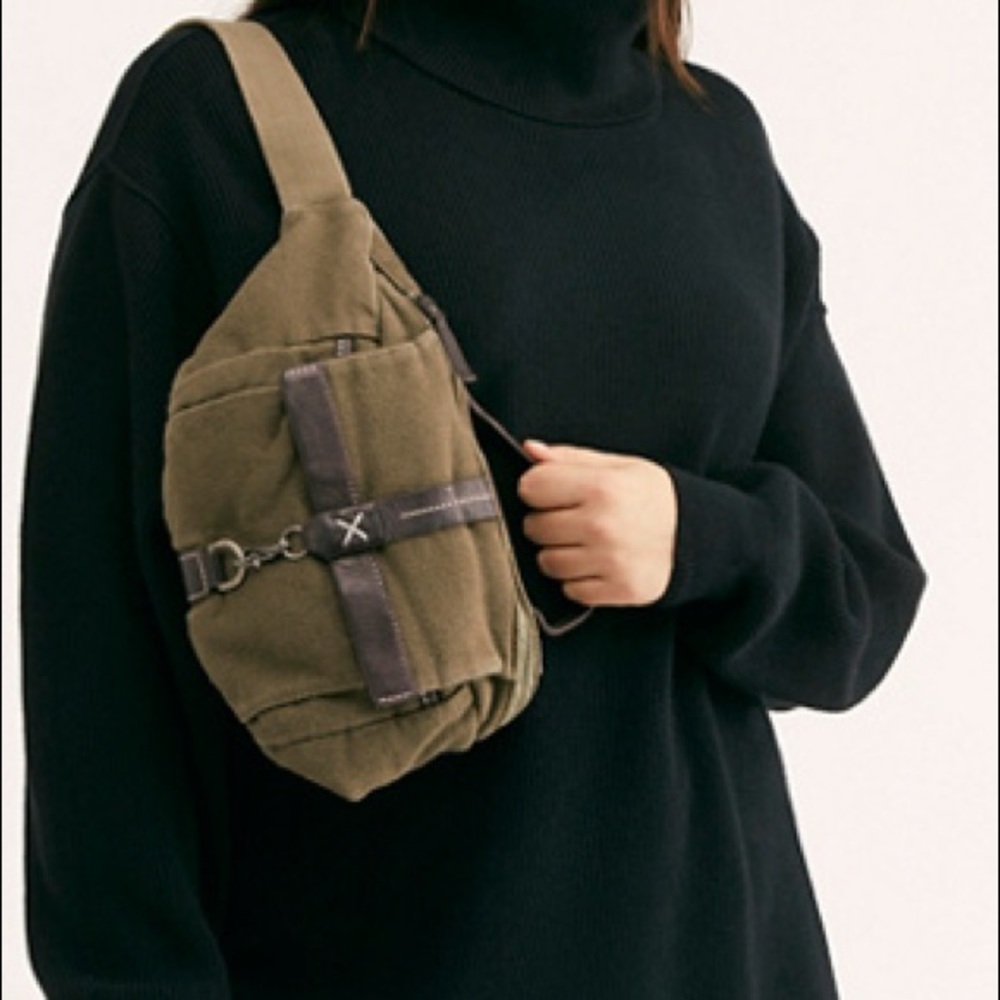 Take Me Anywhere Sling Bag- Olive. Free People Bag